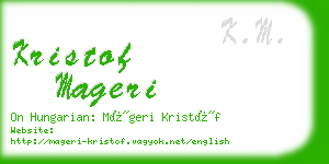 kristof mageri business card